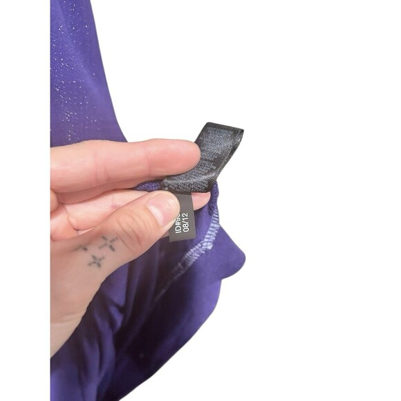 90s Y2K Express Vintage Top Sleeveless Tank Purple Blue Sparkle Faux Wrap Med - Picture 7 of 9